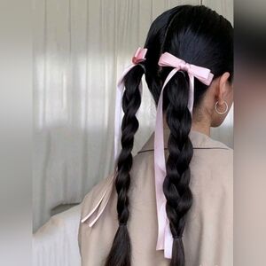 2pcs Ballet Style Ribbon Streamer Fairy Bow Hair Clips,